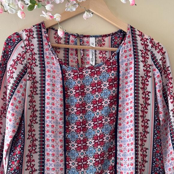 NY Collection Petite Blouse Women Floral Paisley Boho size Petite XS - Picture 7 of 11